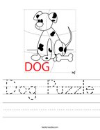 Dog Puzzle Handwriting Sheet