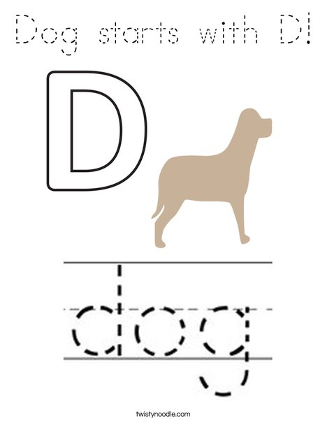 Dog starts with D! Coloring Page