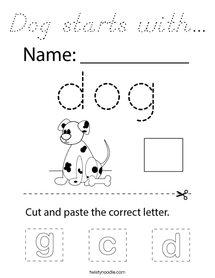 Dog starts with... Coloring Page