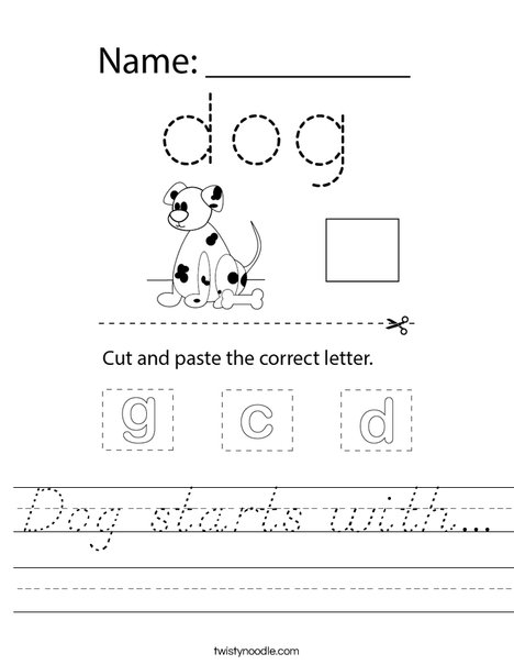 Dog starts with... Worksheet