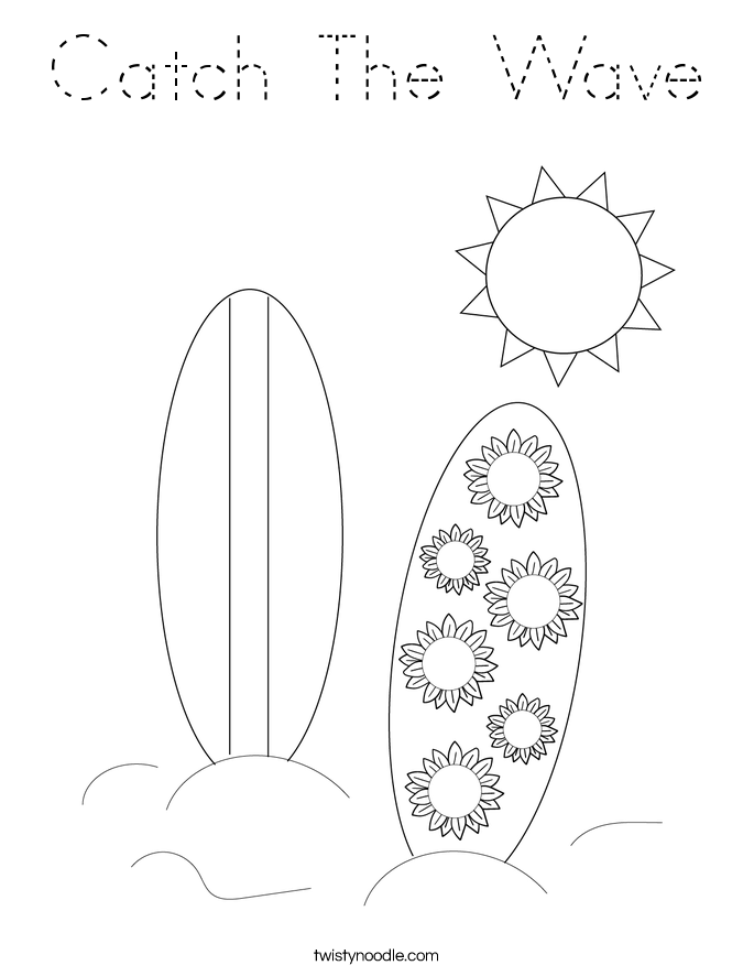 Catch The Wave Coloring Page
