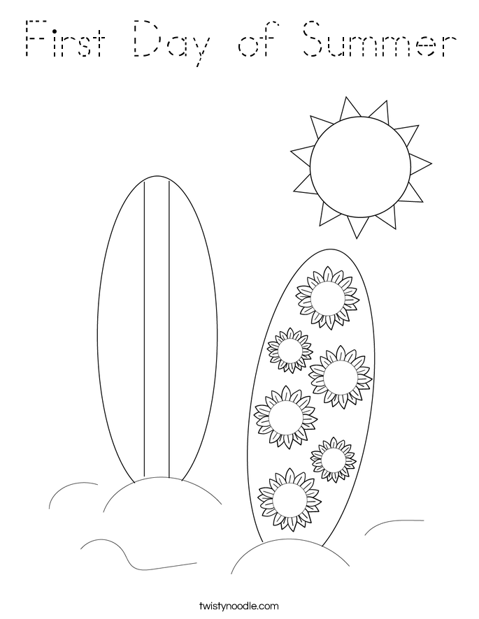 First Day of Summer Coloring Page