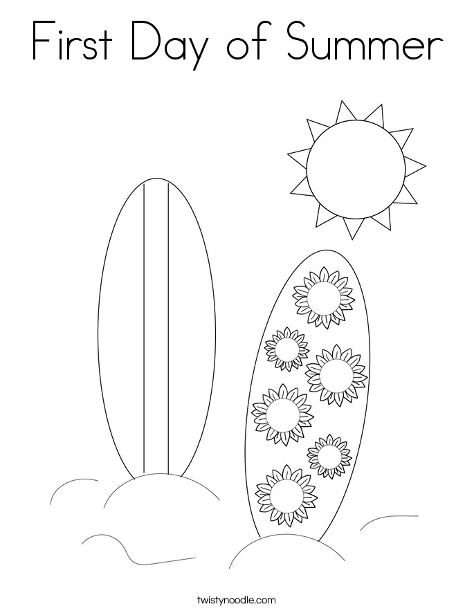 First Day of Summer Coloring Page