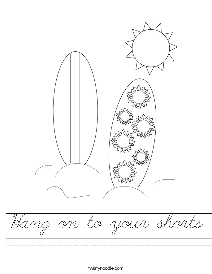 Hang on to your shorts Worksheet