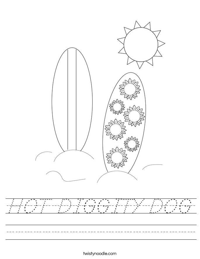 HOT DIGGITY DOG Worksheet