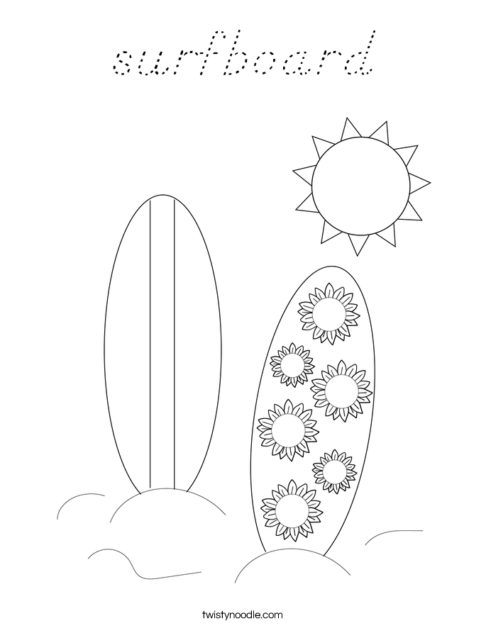 surfboard Coloring Page