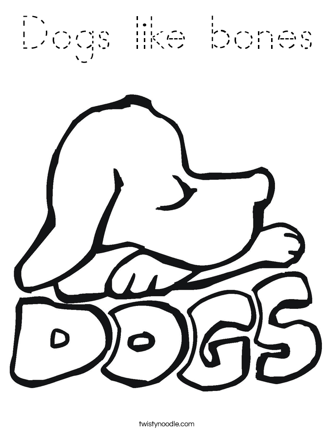 Dogs like bones Coloring Page