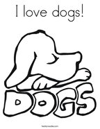I love dogs Coloring Page