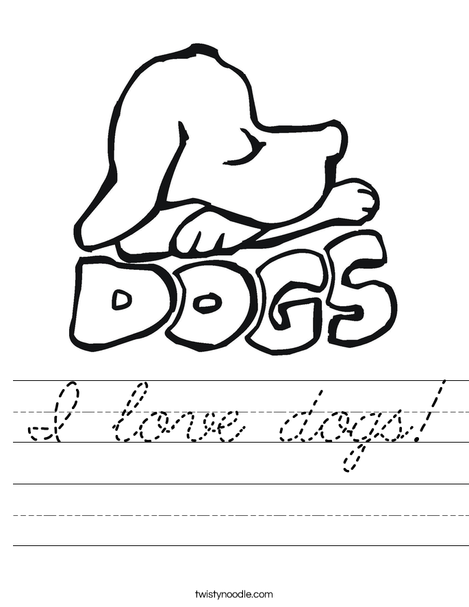 I love dogs! Worksheet