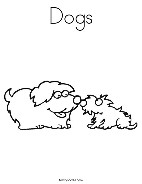 Two Dogs Coloring Page