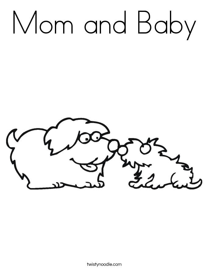 Mom and Baby Coloring Page