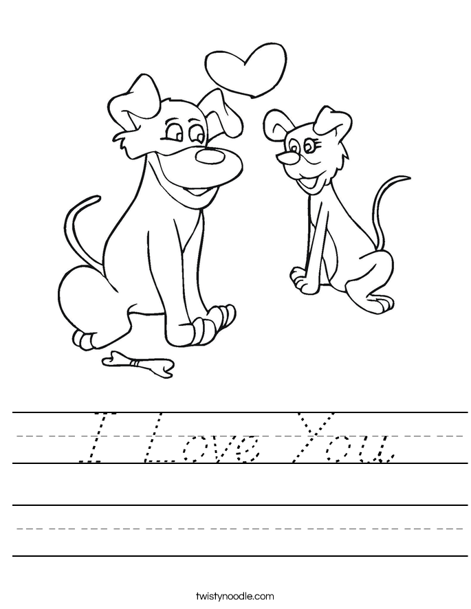 I Love You Worksheet