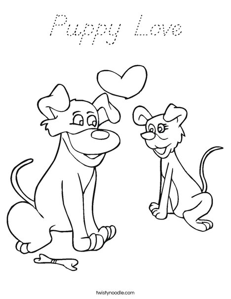 Dogs in Love Coloring Page