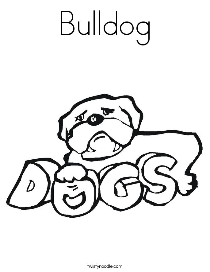 Bulldog Coloring Page - Twisty Noodle