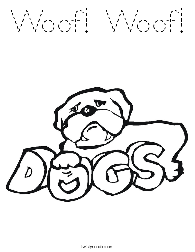 Woof! Woof! Coloring Page