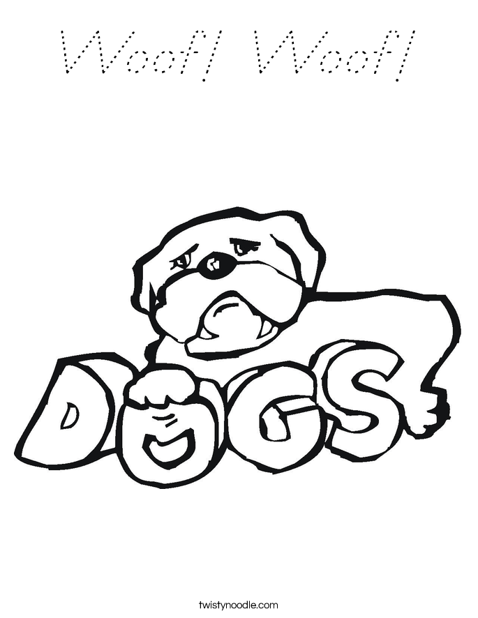 Woof! Woof! Coloring Page