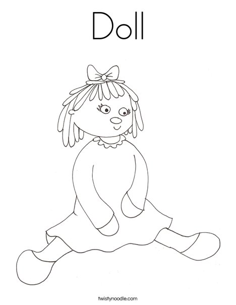 Doll Coloring Page - Twisty Noodle