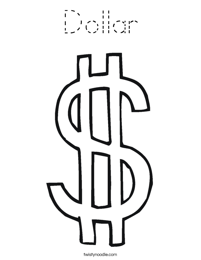 Dollar Coloring Page