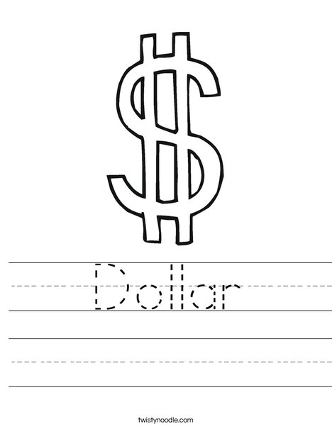 Dollar Sign Worksheet