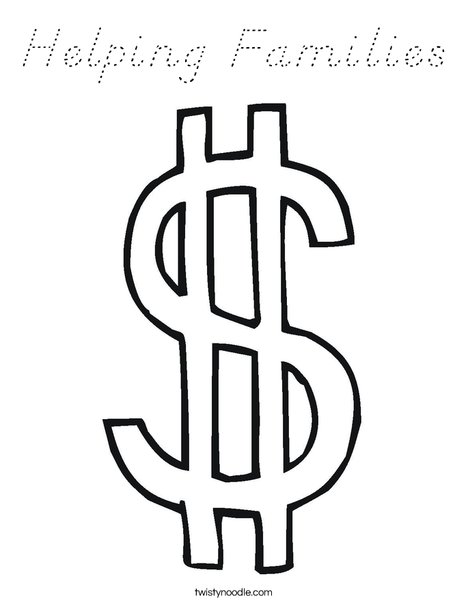 Dollar Sign Coloring Page