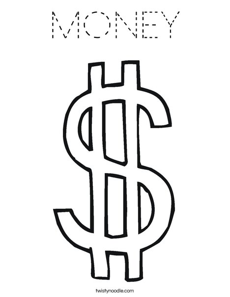 Dollar Sign Coloring Page