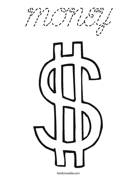 Dollar Sign Coloring Page
