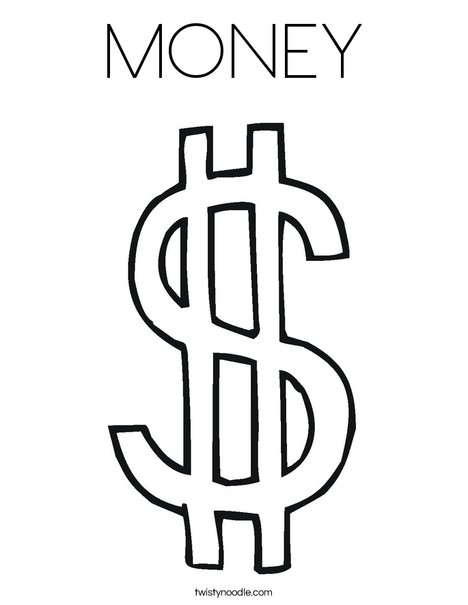 Dollar Sign Coloring Page