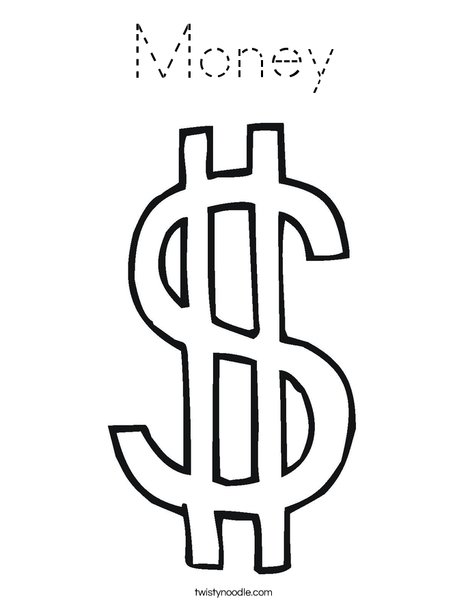Dollar Sign Coloring Page
