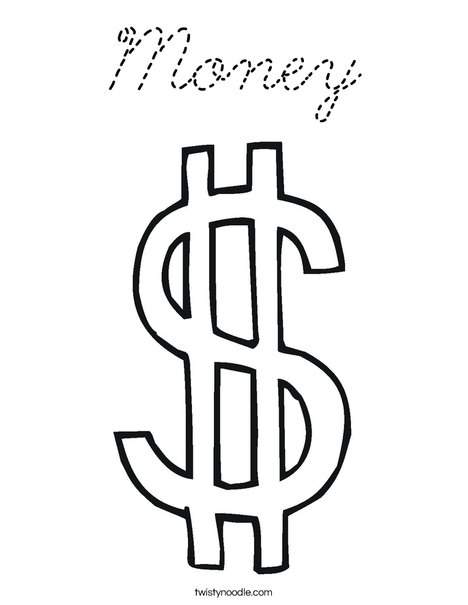 Dollar Sign Coloring Page