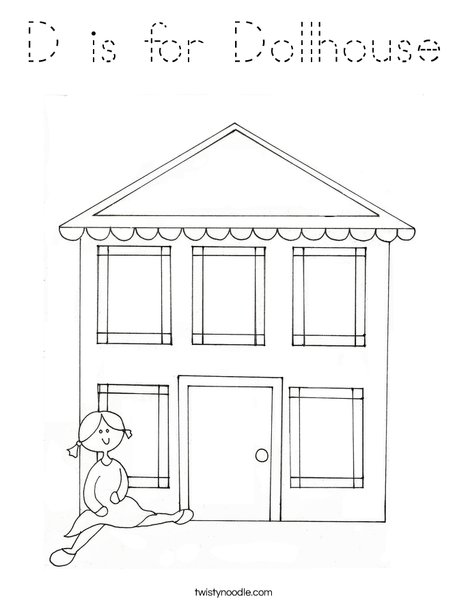 Dollhouse 2 Coloring Page