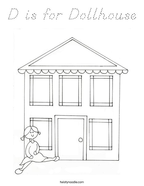 Dollhouse 2 Coloring Page
