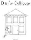 D is for Dollhouse Coloring Page