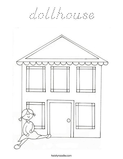 Dollhouse 2 Coloring Page