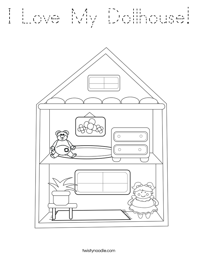 I Love My Dollhouse! Coloring Page