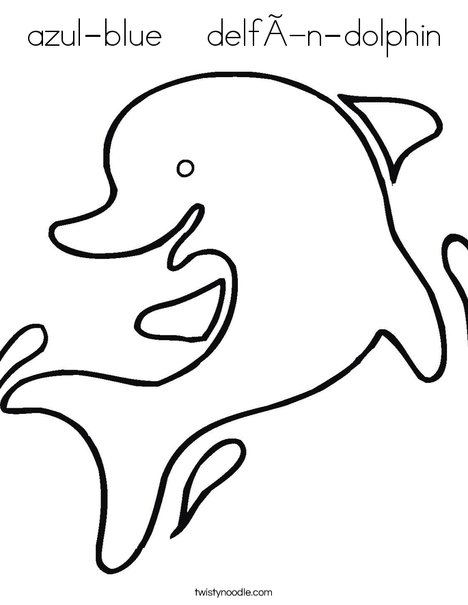 Happy Dolphin Coloring Page