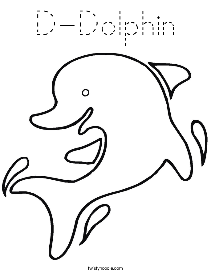 D-Dolphin Coloring Page