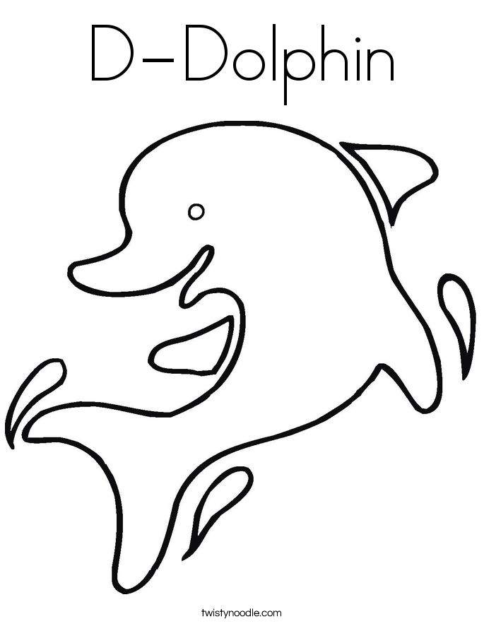 D-Dolphin Coloring Page