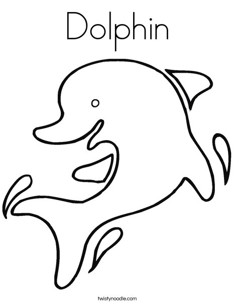 Happy Dolphin Coloring Page