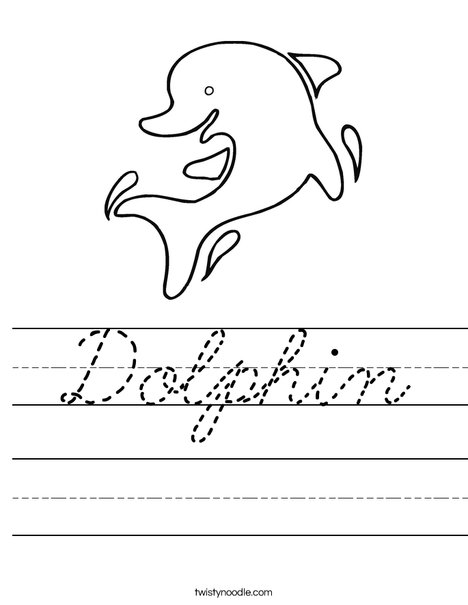 Happy Dolphin Worksheet