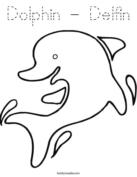 Happy Dolphin Coloring Page