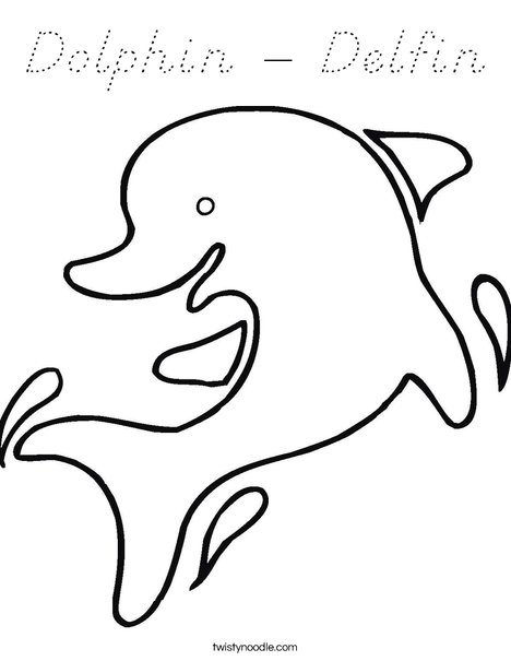 Happy Dolphin Coloring Page