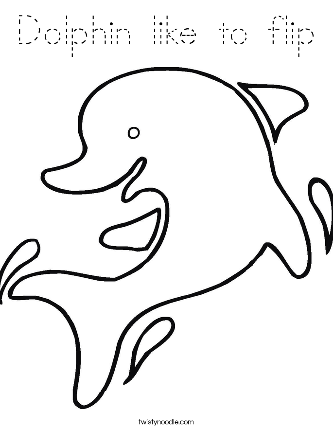 Dolphin like to flip Coloring Page
