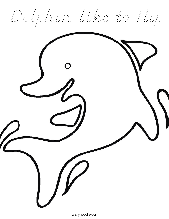 Dolphin like to flip Coloring Page