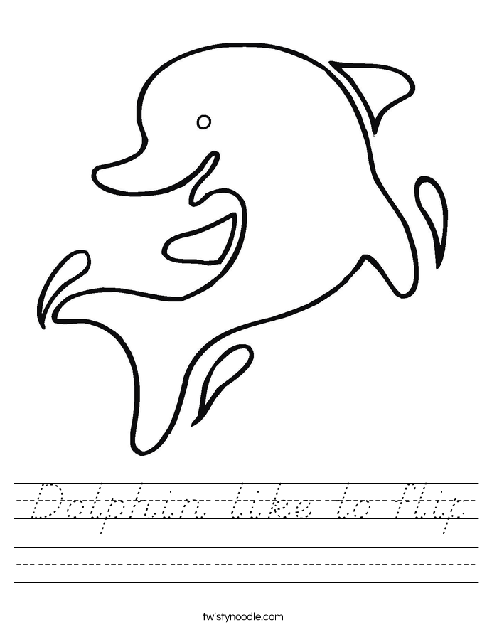 Dolphin like to flip Worksheet
