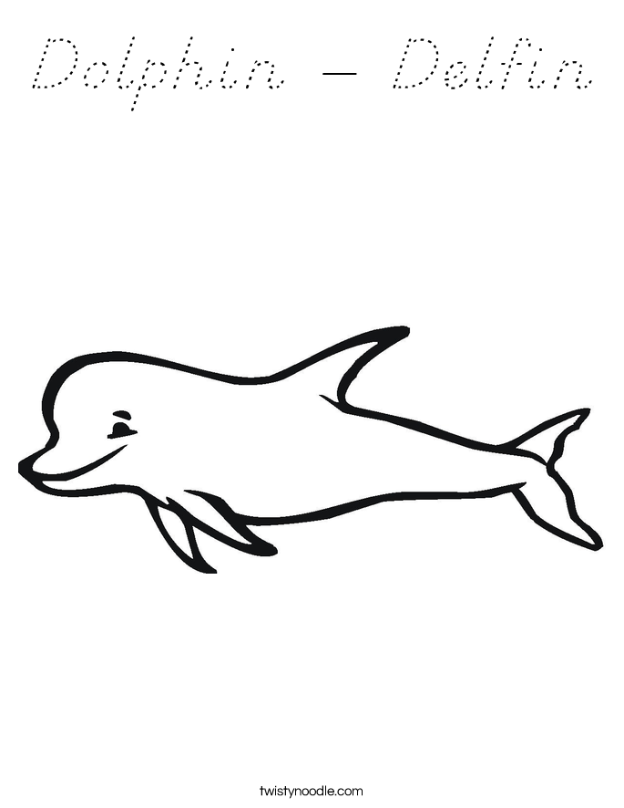 Dolphin - Delfin Coloring Page