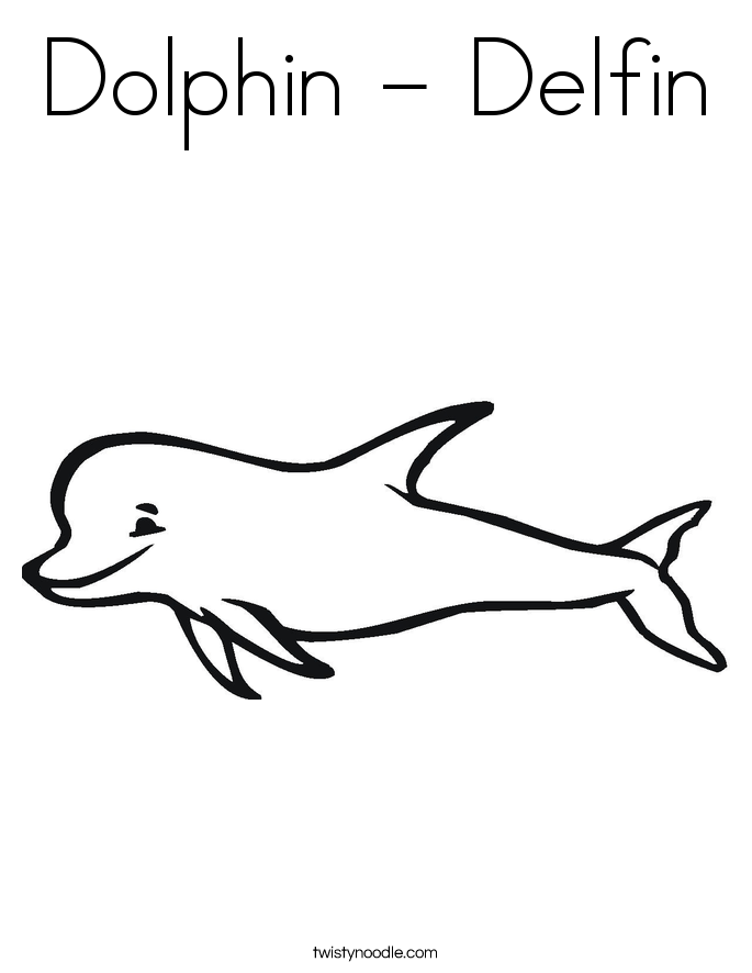 Dolphin - Delfin Coloring Page