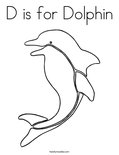 D is for Dolphin Coloring Page