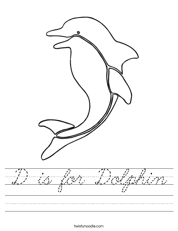 D is for Dolphin Worksheet