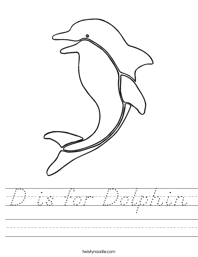 D is for Dolphin Worksheet