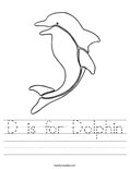 D is for Dolphin Worksheet